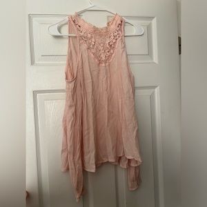 Light pink, cut out shoulder top